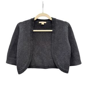 MICHAEL KORS COLLECTION Cashmere Charcoal Gray Bolero Shrug Medium M